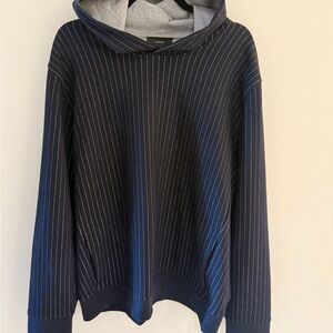 Vince Heather Gray and Navy Striped Pullover